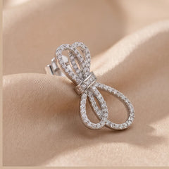 0.59 CT Diamond Bow Stud Earrings