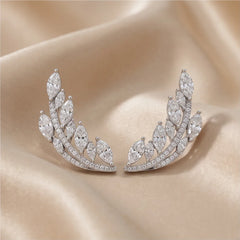 2.43 CT Marquise Diamond Leaf Climber Earrings