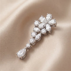 7.36 CT Pear, Marquise & Round Diamond Floral Drop Earrings