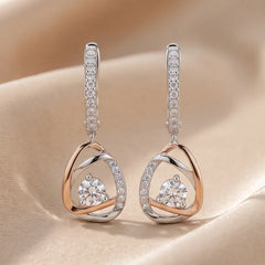 0.69 CT Diamond Solitaire Triangle Drop Earrings