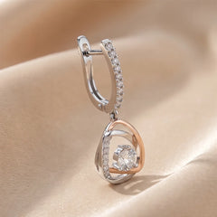 0.69 CT Diamond Solitaire Triangle Drop Earrings