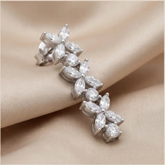 2.33 CT Marquise & Round Diamond Drop Earrings