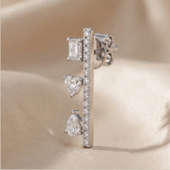0.88 CT Multi-Shape Diamond Geometric Drop Earrings