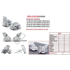 2.58 CT Marquise-Cut Diamond Butterfly Earrings