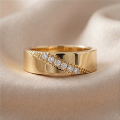 0.15 CT Diagonal Diamond Accent Men's Wedding Band