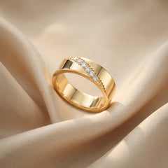 0.15 CT Diagonal Diamond Accent Men's Wedding Band