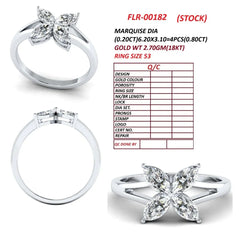 0.80 CT Marquise Diamond Flower Ring