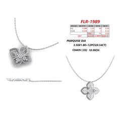 1.20 CT Marquise & Round Diamond Floral Pendant