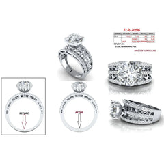 2.42 CT Round Diamond Wide Band Solitaire Ring