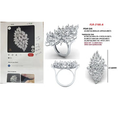 15.30 CT Pear & Marquise Diamond Cluster Cocktail Ring