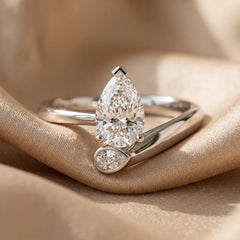 2.07 CT Pear Cut Diamond Bypass Solitaire Ring