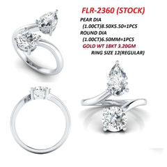 2.00 CT Round & Pear Diamond Bypass Toi et Moi Ring