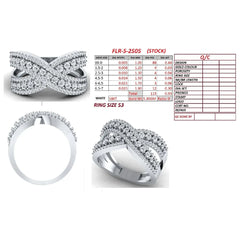 0.93 CT Round Diamond Crossover Wide Band Ring