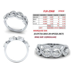 0.69 CT Round & Marquise Diamond Infinity Halo Ring
