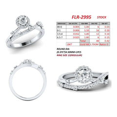 0.79 CT Round Diamond Halo Crossover Ring