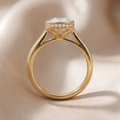 1.62 CT Cushion Diamond Hidden Halo Ring