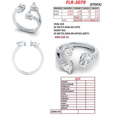 1.97 CT Multi Shape Diamond Open Three Stone Ring