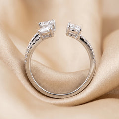 1.97 CT Multi Shape Diamond Open Three Stone Ring