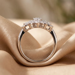 0.87 CT Diamond Flower Cocktail Ring