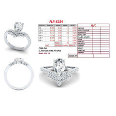 1.94 CT Pear Diamond Chevron Ring