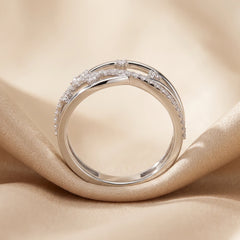 0.29 CT Round Diamond Criss-Cross Ring