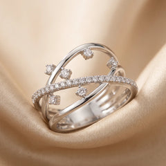 0.29 CT Round Diamond Criss-Cross Ring
