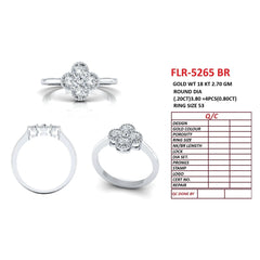 0.80 CT Round Diamond Clover Ring