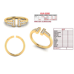 0.17 CT Round Diamond Open T-Bar Wrap Ring