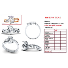 1.20 CT Pear Cut Diamond Trio Cluster Bypass Ring