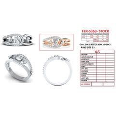 0.75 CT Oval & Round Diamond Split Shank Cocktail Ring