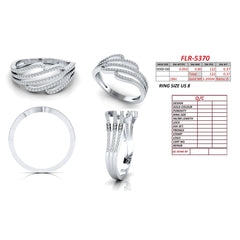 0.37 CT Round Diamond Multi Row Wave Ring
