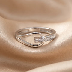 0.15 CT Round Diamond Bypass Ring