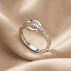 0.15 CT Round Diamond Bypass Ring