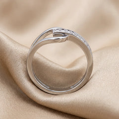 0.15 CT Round Diamond Bypass Ring