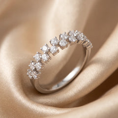 0.70 CT Round Diamond Staggered Band Ring