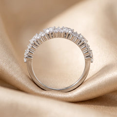 0.87 CT Heart & Round Diamond Band Ring