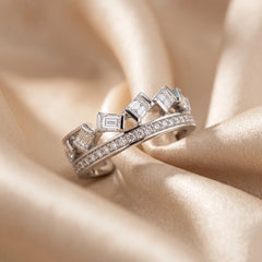 0.51 CT Baguette & Round Diamond Band Ring
