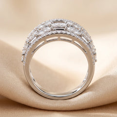 1.78 CT Marquise & Round Diamond Multi-Row Band Ring