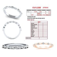 0.47 CT Marquise & Round Diamond Bezel Band Ring