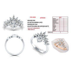 0.96 CT Round & Marquise Diamond Crown Ring