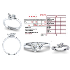 0.96 CT Round & Marquise Diamond Crown Ring