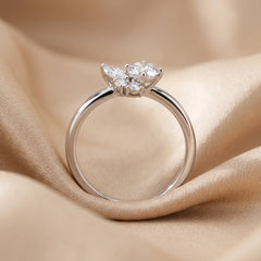0.96 CT Round & Marquise Diamond Crown Ring