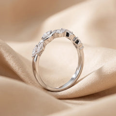 0.35 CT Marquise Diamond Wave Band Ring