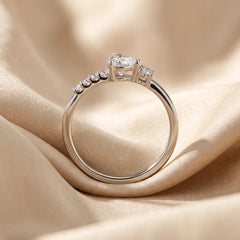 0.57 CT Heart & Round Diamond Ring