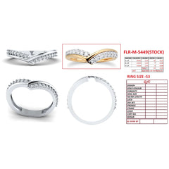 0.28 CT Diamond V Shaped Band Ring