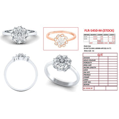 0.35 CT Pear & Round Diamond Floral Cluster Ring