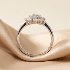 0.35 CT Pear & Round Diamond Floral Cluster Ring