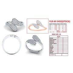 0.42 CT Diamond Pavé Teardrop Bypass Ring