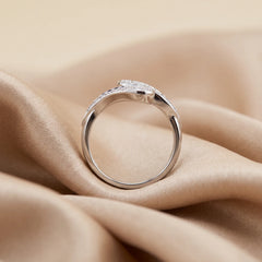 0.42 CT Diamond Pavé Teardrop Bypass Ring