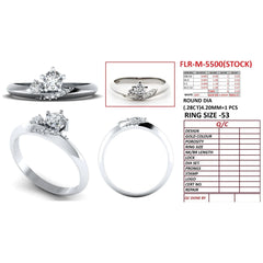 0.38 CT Diamond Solitaire Bypass Ring